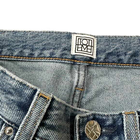 TOTEME Classic Cut Denim Light Wash Ankle Frayed Denim Jeans Women's Size 27 - Picture 9 of 14